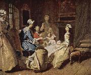 Joseph Highmore Pamela teaching her children France oil painting artist